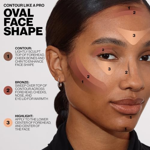 Smashbox Step-By-Step Contour Palette | Sculpt + Glow All-In-One Contour Kit with Blendable + Buildable Formulas, Medium/Deep, 0.3 Ounce