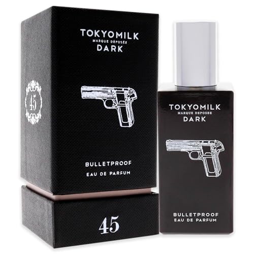 TOKYOMILK Dark Bulletproof Eau de Parfum, 1.6 fl oz, 47.3 ml - Warm Coconut, Sultry Teas, Ebony Woods, & Ecotic Spice - Sophisticated & Elegant Design, Men & Women’s Perfume, Eau de Parfum Spray
