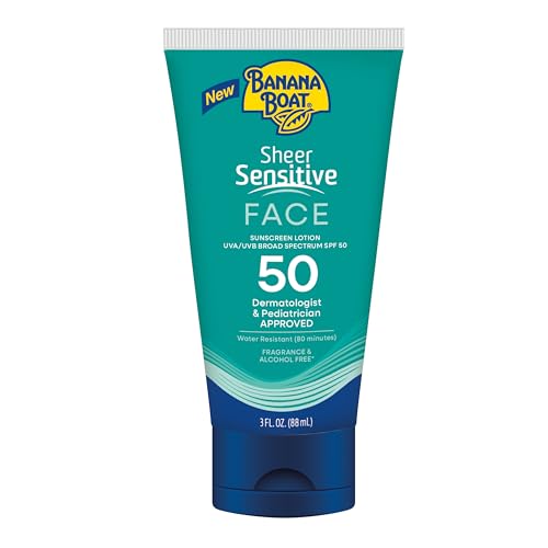 Banana Boat Sheer Sensitive Face Sunscreen Lotion SPF 50, 3 Fl Oz