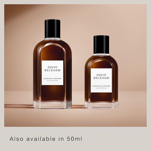 David Beckham Collection Exquisite Leather Eau de Parfum 3.3 fl oz (Pack of 1), Notes of Apple, Bourbon Leather, and Sandalwood, Men's Fragrance, Long Lasting, Everyday Fragrance, Travel Size