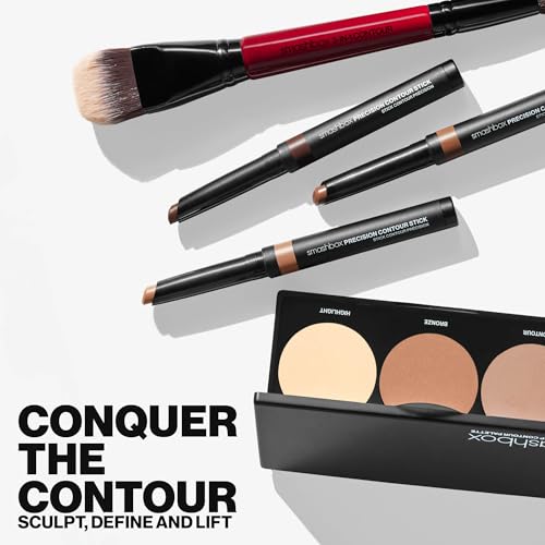 Smashbox Step-By-Step Contour Palette | Sculpt + Glow All-In-One Contour Kit with Blendable + Buildable Formulas, Light/Medium, 0.3 Ounce