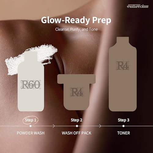 NATURECLASS R60 Rice Enzyme Face Wash Powder – Exfoliating Facial Cleanser with Rice Bran Extract, Gentle Powder Wash for Sensitive Skin, Deep Pore Care, Korean Skin Care, Fragrance Free, 1.76oz