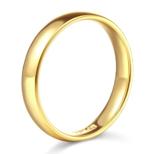 The World Jewelry Center 14k Yellow Gold 8mm SOLID Plain Wedding Band - Size 10.5
