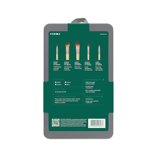 EcoTools Daily Defined Eye Brush Kit, Makeup Brushes, 5 Piece Set