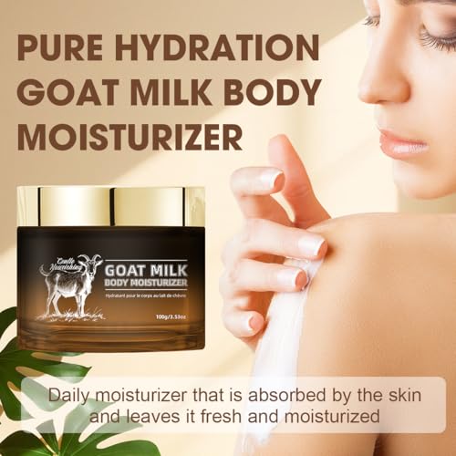 Bmrewax Goat Milk Lotion - Whipped Body Butter Cream with Goat Milk - Deeply Moisturizes, Softens Skin - Natural & Gentle for All Skin Types, 3.53 oz