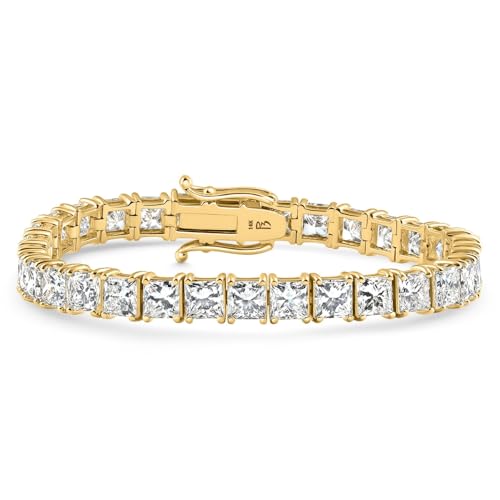 P3 POMPEII3 Pompeii 25Ct Princess Diamond Tennis Bracelet 14k Yellow Gold 7" Lab Grown (EF,VS)