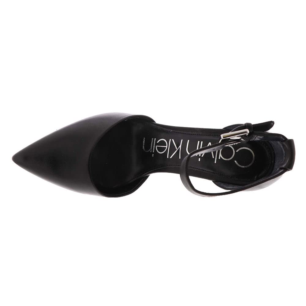 Calvin Klein Women's Hilda Pump, Black Leather, 8.5
