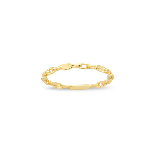 GELIN 14K Solid Gold Chain Ring for Women | 14k Gold Stackable Rings, Size 9