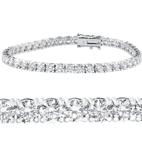 Pompeii 10 ct Diamond Tennis Bracelet 14k White Gold 7" Double Lock Clasp