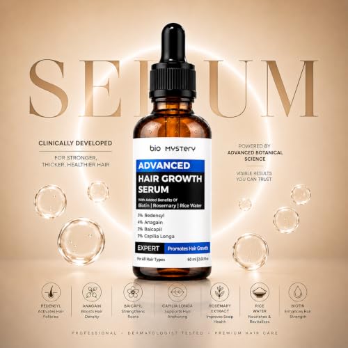 Hair Growth Serum With 3% Redensyl, 4% Anagain, 3% Baicapil and Capilia longa with Biotin, Rosemerry and Rice Water - For Hair Growth And Hair Fall Control Serum