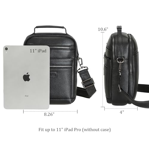 Polare Italian Cowhide Leather Messenger Bag Waterproof Chest Shoulder Crossbody Bag Casual Sling Business Handbag for Men