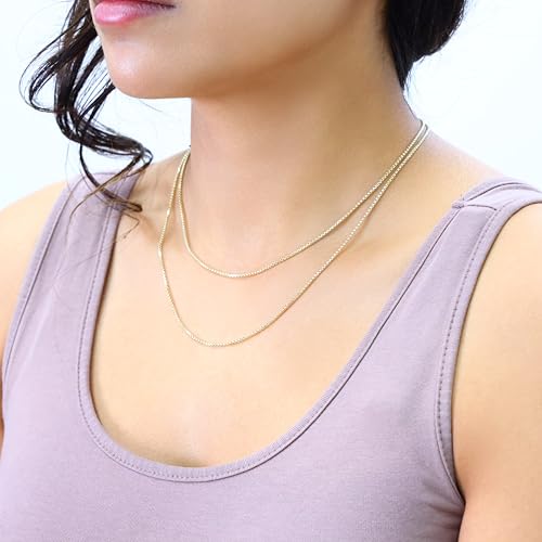 Nuragold 10K Real Yellow Gold Round Box 1.5mm Venetian Link Chain Necklace - 18"