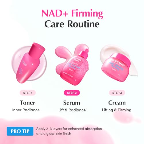 EQQUALBERRY NAD+ Peptide Boosting Serum | 14 Peptide Serum for Face, Neck & Body | Niacinamide 2% & Vegan Collagen for Anti-Aging, Firming & Lifting | Korean Skincare (1.01 oz / 30ml)