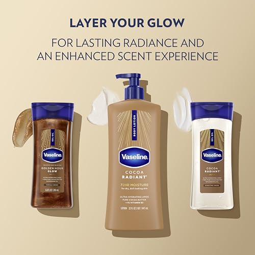 Vaseline Cocoa Radiant Body Lotion for Dry Skin with Cocoa Butter 32oz
