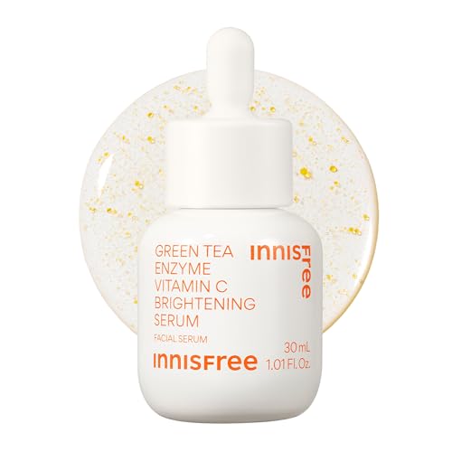 Innisfree Green Tea Enzyme Vitamin C Serum for Brightening | Sunspots, Post-Breakout Marks and Dark Spot Correction | Hydrating Korean Face Serum for Radiant Glow, 1.01 Fl Oz