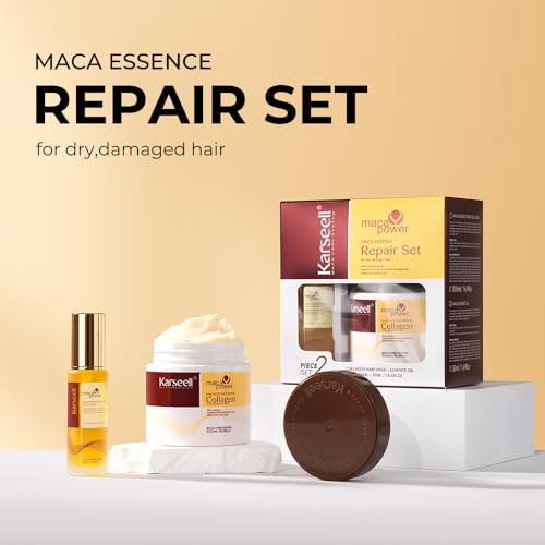 Karseell Collagen Hair Mask & Argan Oil Set for Dry Damaged Hair