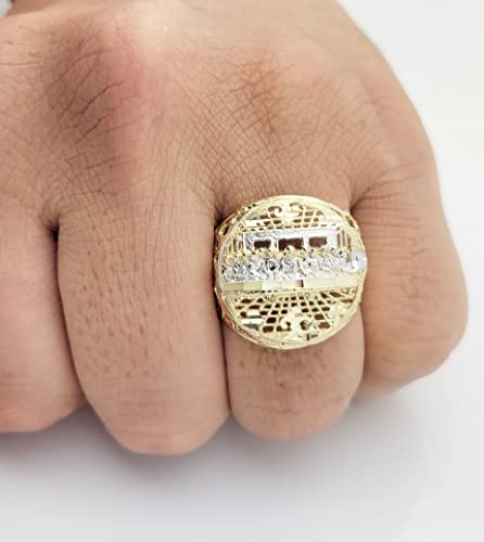 AMZ Jewelry 10K Yellow Gold Last Supper Ring For Men Hip Hop Ring