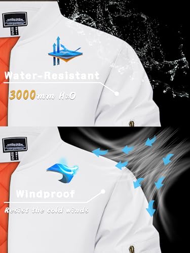 KEFITEVD Mens Bomber Jacket Winter Active Coat Lightweight Military Outerwear Varsity Jackets Warm Padded Coats