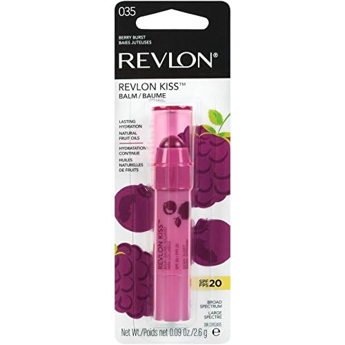 Revlon Kiss Balm with Sunscreen SPF 20, 035 Berry Burst, 0.09 oz