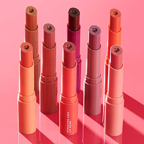 e.l.f. Hydrating Core Lip Shine with Shea Butter & Vitamin E, Tinted Lip Balm for A Smooth, Glossy Finish & Long-Lasting Moisture, Ecstatic Deep Berry