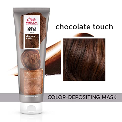 Wella Professionals Color Fresh Mask | Chocolate Touch | Natural Shade | Hair Color-Depositing Mask | Vegan Formula with Avocado Oil | Zero Damage | Silicone Free | 5 Fl Oz