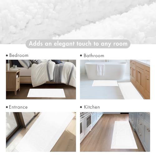 Madison Park Splendor Reversible 100% Cotton Bath Rug, 21 x 34, White