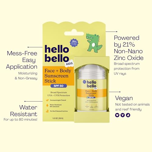 Hello Bello Kids Sunscreen, SPF50 Broad-Spectrum in Easy to Apply Stick 1oz