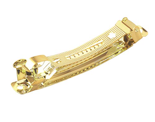 ALLinONE Gold Plated French Barrette Hair Clips for DIY Craft Project (60mm-20pcs)