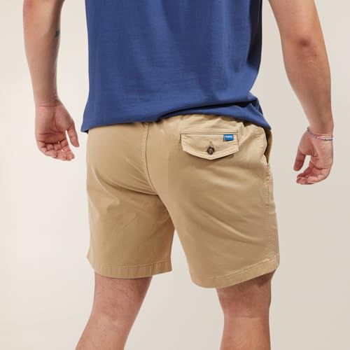 Chubbies Chino Shorts Men 7 Inch - Mens Shorts Casual with Elastic Waistband, Side and Back Pockets, Stretch Cotton Blend (The Travertines, Small)