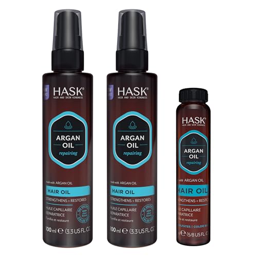 HASK Repair Argan Oil Shine Hair Oil, Pack of 3