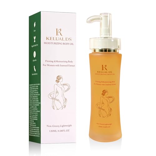 KELUAL DS Undaria Seaweed Extract Body Oil - Firming Hydrating with Seaweed & Botanical Oil, Clean Lightweight Hydration, Vegan & Cruelty-Free, Scented, Smooths Skin for Women, 120ml/4.06oz