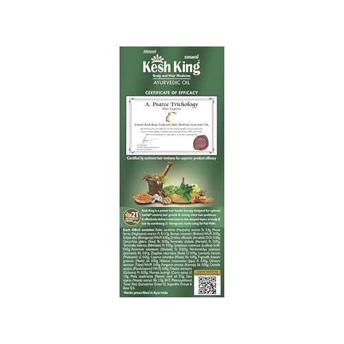Kesh King Ayurvedic Hair Oil | Herbal Oil with Bhringraj & Amla | Enhance Hair Growth | Reduce Hairfall | Nourishes Scalp | Provides Long & Thick Hair | 10.14 Fl Oz/300ml