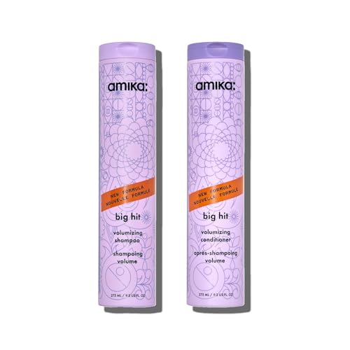Amika big hit volumizing shampoo + conditioner bundle, 275ml