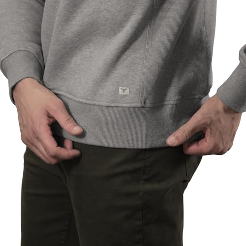 Lanky Llama (NEW) Atlas Crew Neck Sweatshirt | Raglan Sleeve | For Tall Slim Men | Stone Grey Heather, Medium Tall