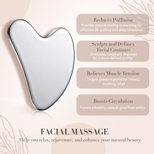 Nuanchu 304 Stainless Steel Gua Sha Facial Tool Silver