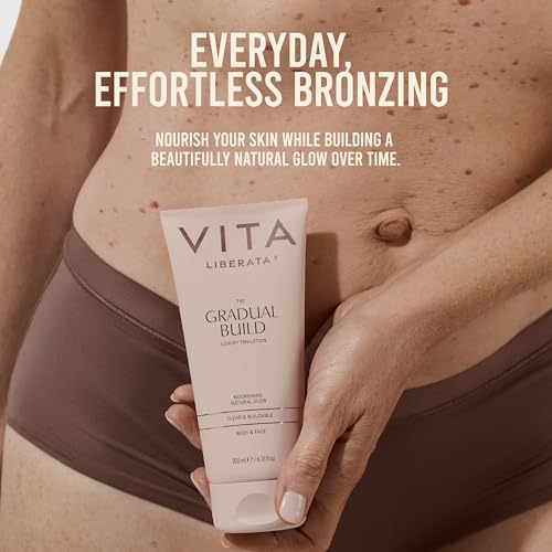 VITA LIBERATA Fabulous Gradual Tanning Lotion - Buildable Formula, Sun-Kissed Tan, Untinted For Minimal Transfer, Lasting Finish, Formulated with Hyaluronic Acid, 6.76 lf.oz