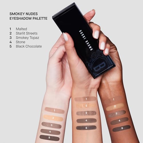 Bobbi Brown All Nudes Eyeshadow Palette | 5-Shade Matte & Metallic Neutral Eyeshadow Palette for All Skin Tones with Richly Pigmented Shades in Complementary Colors, Smokey Nudes, 0.04 Ounce