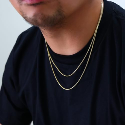 Nuragold 10K Real Yellow Gold 1.5mm Franco Square Box Wheat Chain Necklace - 18"