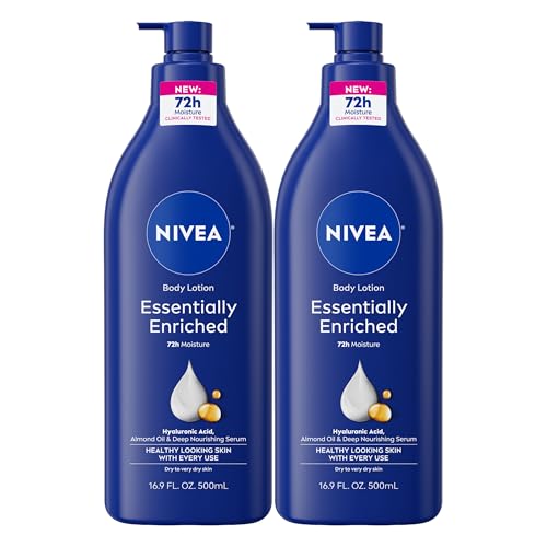 NIVEA Essentially Enriched Body Lotion, Value Pack, 2 x 16.9 FL OZ
