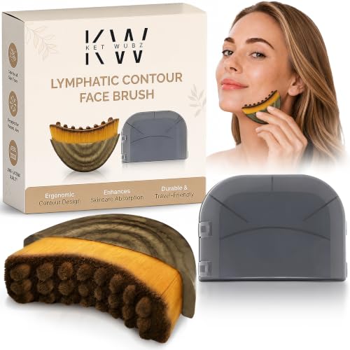 Lymphatic Contour Face Brush, Facial Brush for Lymphatic Drainage, Dry Lymphatic Massage Brush, Face Sculpting Brush, Lymphatic Drainage Massager, Contour Face Brush, Face Depuffer, Facial Tool