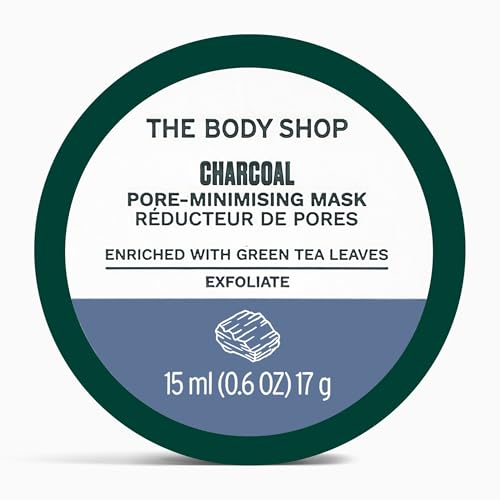 The Body Shop Charcoal Pore-Minimizing Mask | For Oily Skin, 0.6 Oz