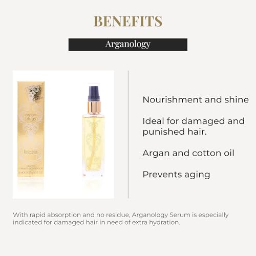 SALERM - Argan Oil Hair Serum - Biokera Arganology - 60 ml - for Very Dry and Damaged Hair - Nutrition and Shine - Revitalizes Hair - Extra Hydration