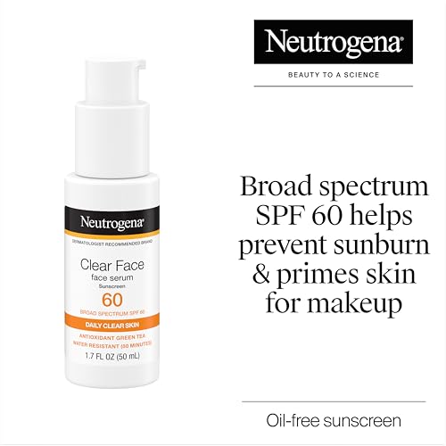 Neutrogena Clear Face Serum Sunscreen SPF 60, Broad Spectrum, 1.7 fl oz