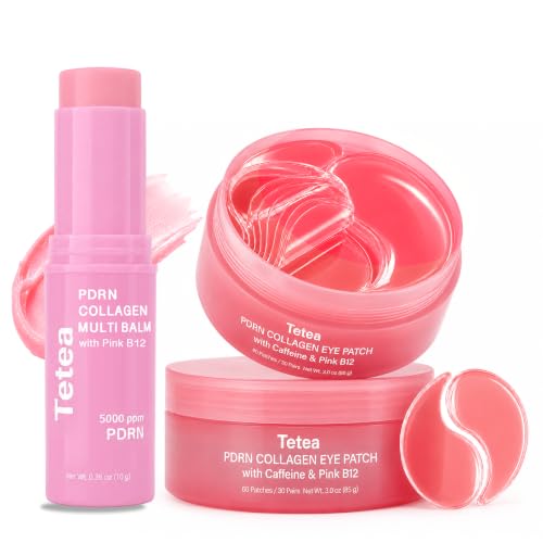 Tetea PDRN Pink Collagen Multi Balm Stick & Under Eye Patch Set, 0.32 oz