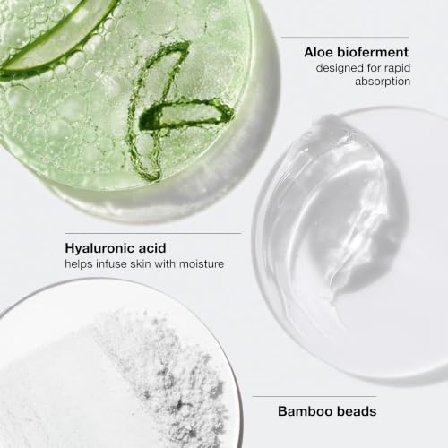 Clinique Moisture Surge Exfoliating Glow Cleanser with Aloe Bioferment and Hyaluronic Acid | Gentle Face Wash with Bamboo Beads for Smooth, Radiant Skin, 4.2 Fl Oz