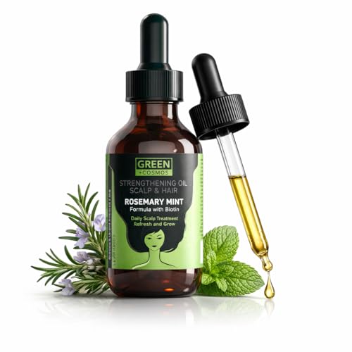 Rosemary Oil for Thinning Hair – Boosts Circulation, Relieves Itchy & Dry Scalp, Strengthens Hair & Eyebrow & Eyelash Health – Suitable for Men & Women, All Hair Types (60ml/2oz) (Pack of 1)
