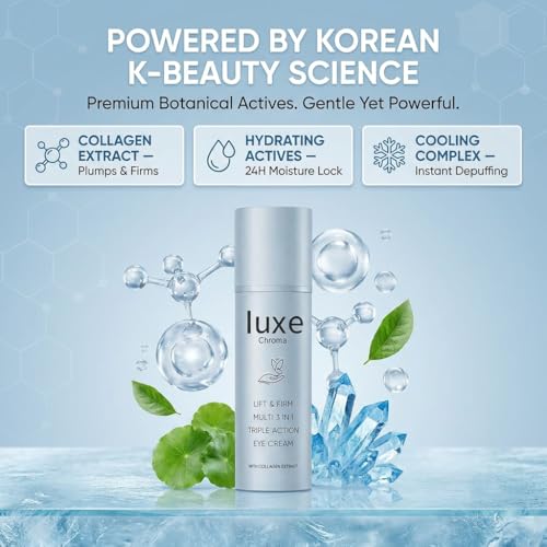 Iuxe Chroma Official Iuxe Eye Balm, Eye Balm Stick, 3-in-1 Hydrating & Smoothing Eye Cream with Collagen, Lightweight Formula for Daily Eye Care, Portable Design