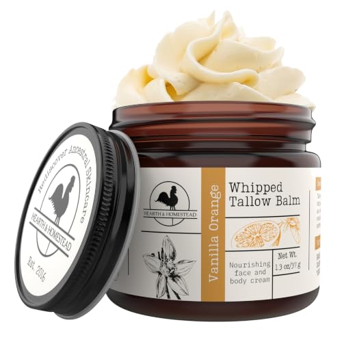 Hearth & Homestead Whipped Beef Tallow for Skin & Face Vanilla Orange 1.3oz
