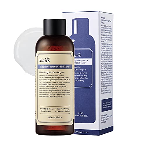 DearKlairs Supple Preparation Facial Toner Korean Hydrating, 6.08 Fl Oz