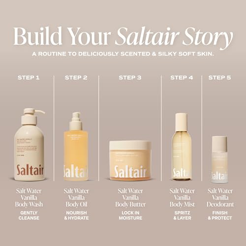 Saltair Nourishing Body Oil | Lightweight Glow | Salt Water Vanilla, 4 oz